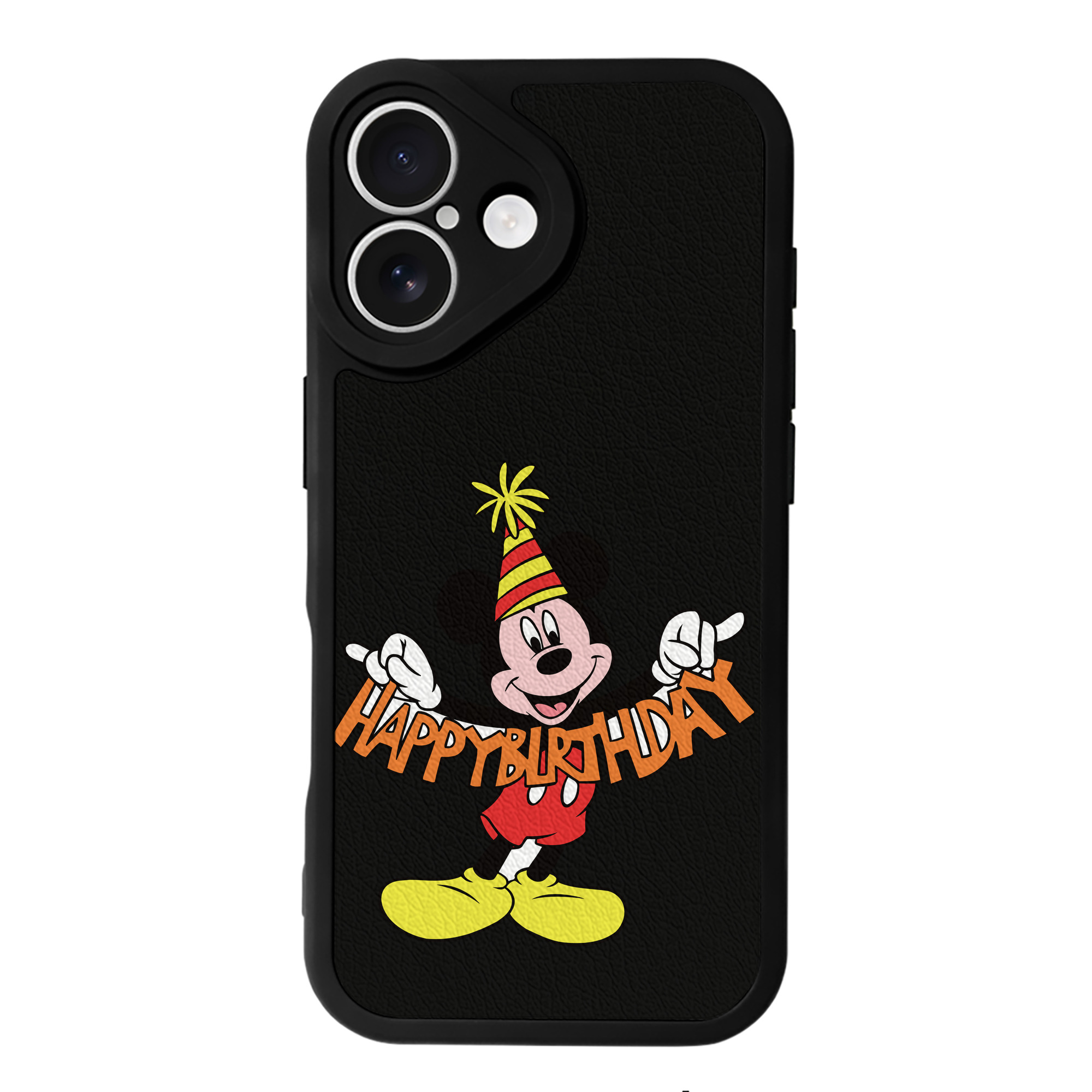 （画像用） ミッキーマウス Mickey Mouse 【iPhone 16シリーズ対応】シリコンスマホケース（レザー調） 材質：シリコン